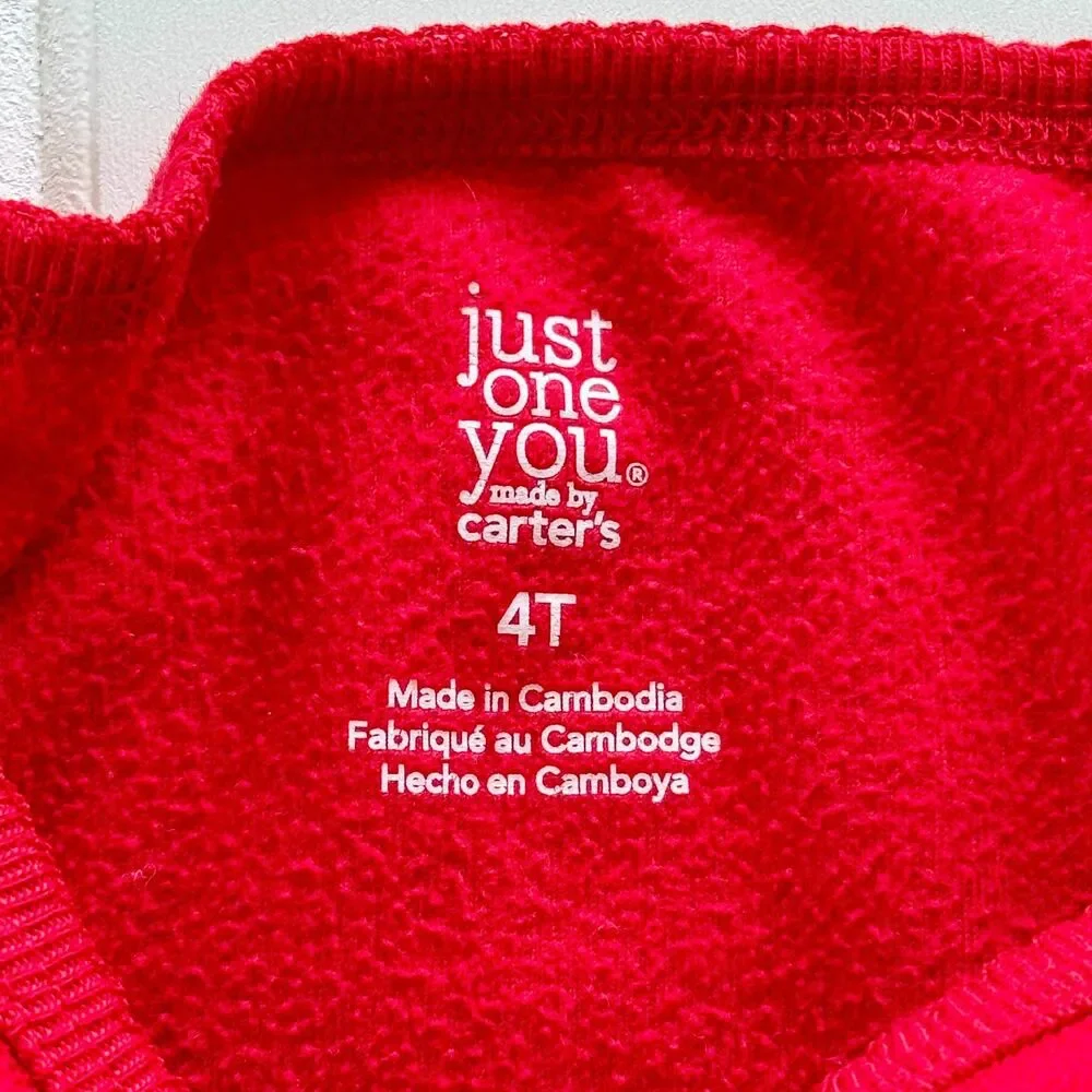 4/$10 - Just One You by Carter's Toddler Girls Christmas Fleece Pajama Top